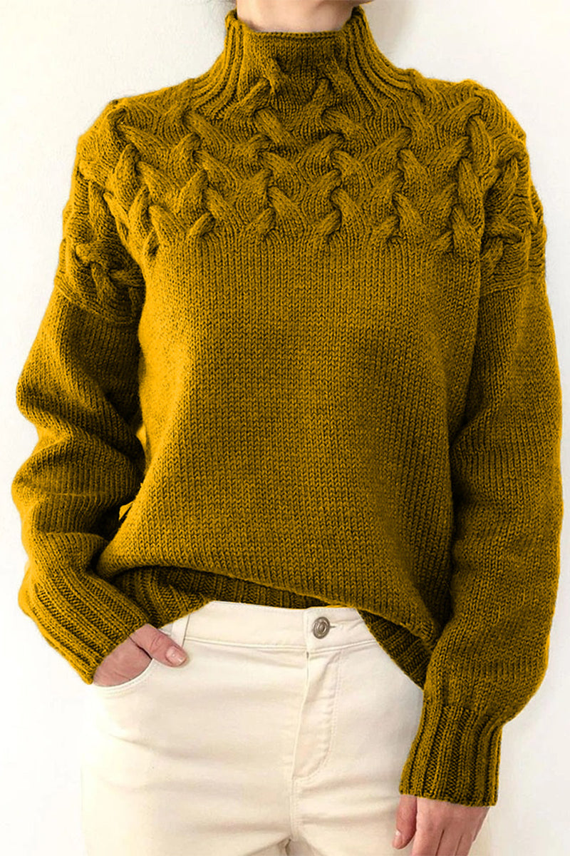 WW | Casual Plain Knitted Turtleneck Sweater - 11 Colors