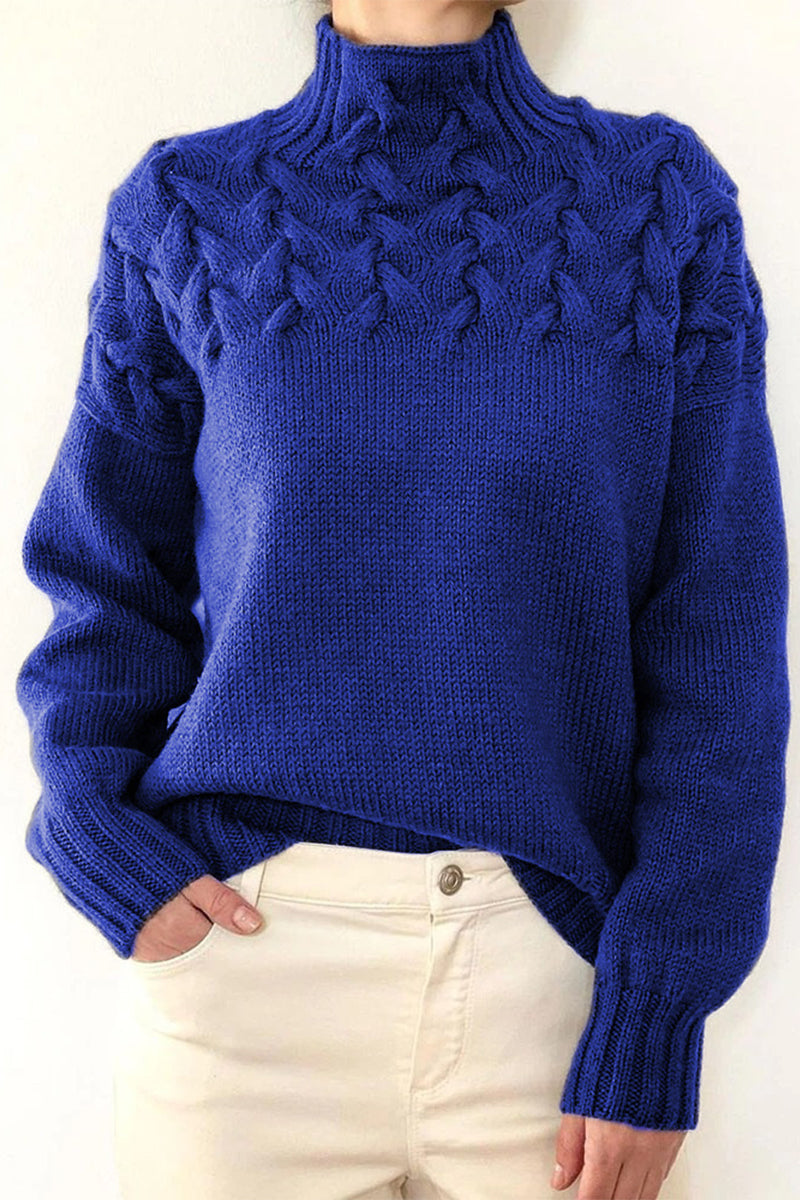WW | Casual Plain Knitted Turtleneck Sweater - 11 Colors