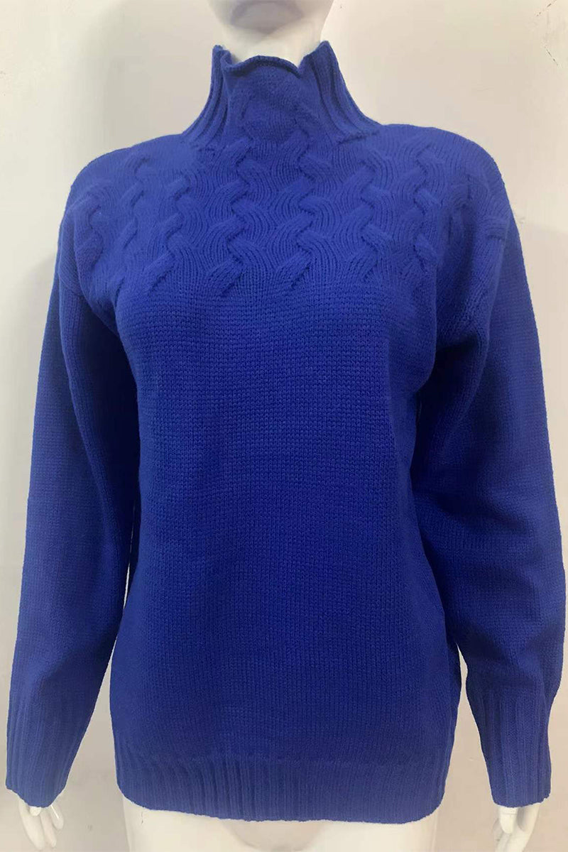 WW | Casual Plain Knitted Turtleneck Sweater - 11 Colors