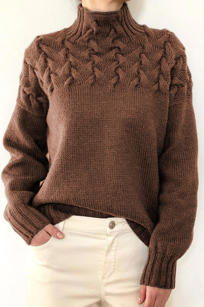 WW | Casual Plain Knitted Turtleneck Sweater - 11 Colors