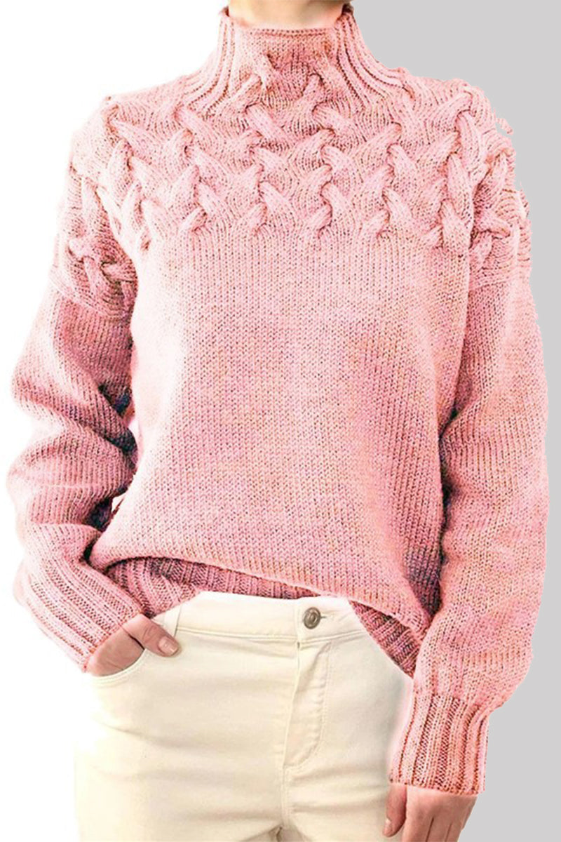 WW | Casual Plain Knitted Turtleneck Sweater - 11 Colors