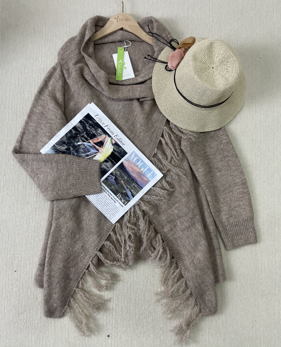 WW | Sweater With Fringes And V-Neck Design