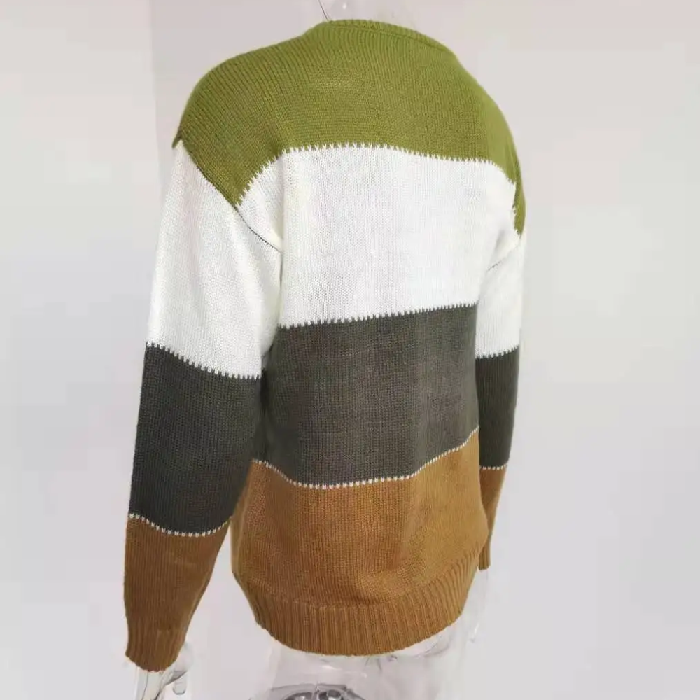 WW | Farbblock-Pullover, bequemer Pullover