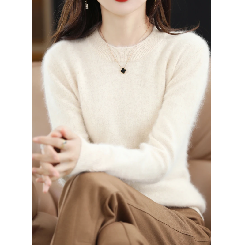 WW | Women's Cashmere Sweater Luxurious Crew Neck, Soft & Fashionable