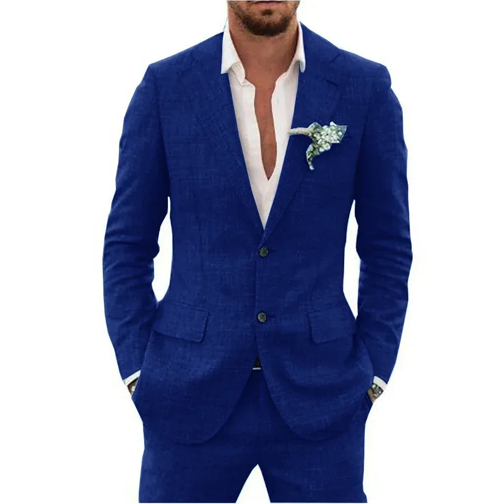 WW | Slim Fit Zwei Knopf Verschluss Atmungsaktives Mischgewebe