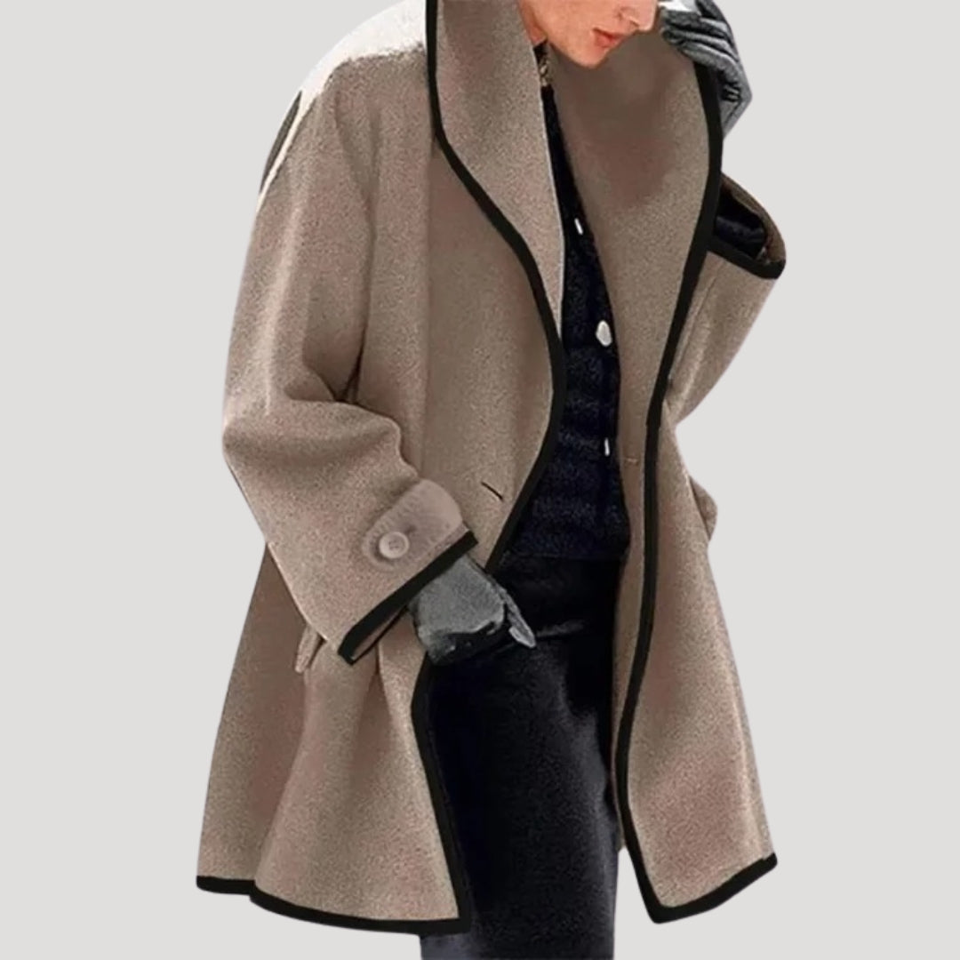 WW | Damen Winterwollmantel eleganter Schwungumhangjacke