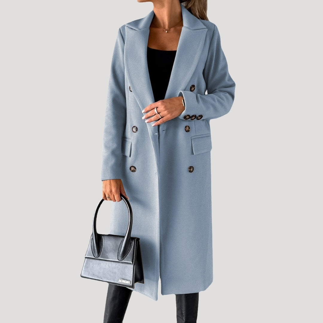 WW | Damen Lange Wintermantel Doppelreihiger Stil