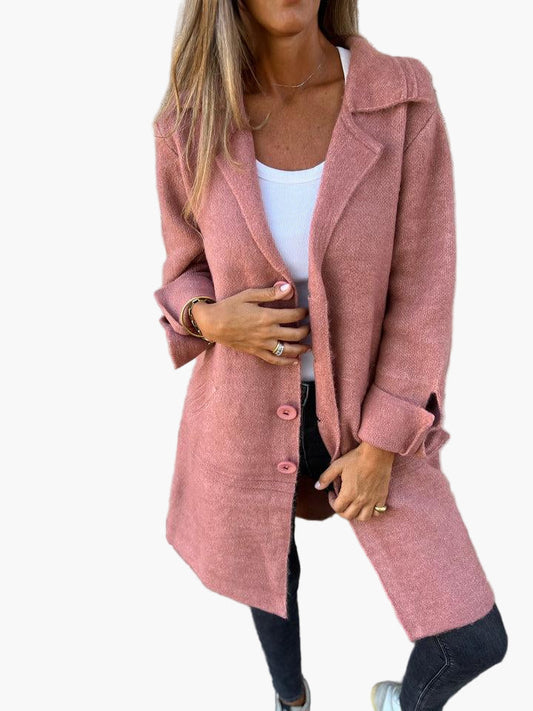 WW | Mantel mit elegantem Revers - Langer Übergangsjacke für Alltag und Büro