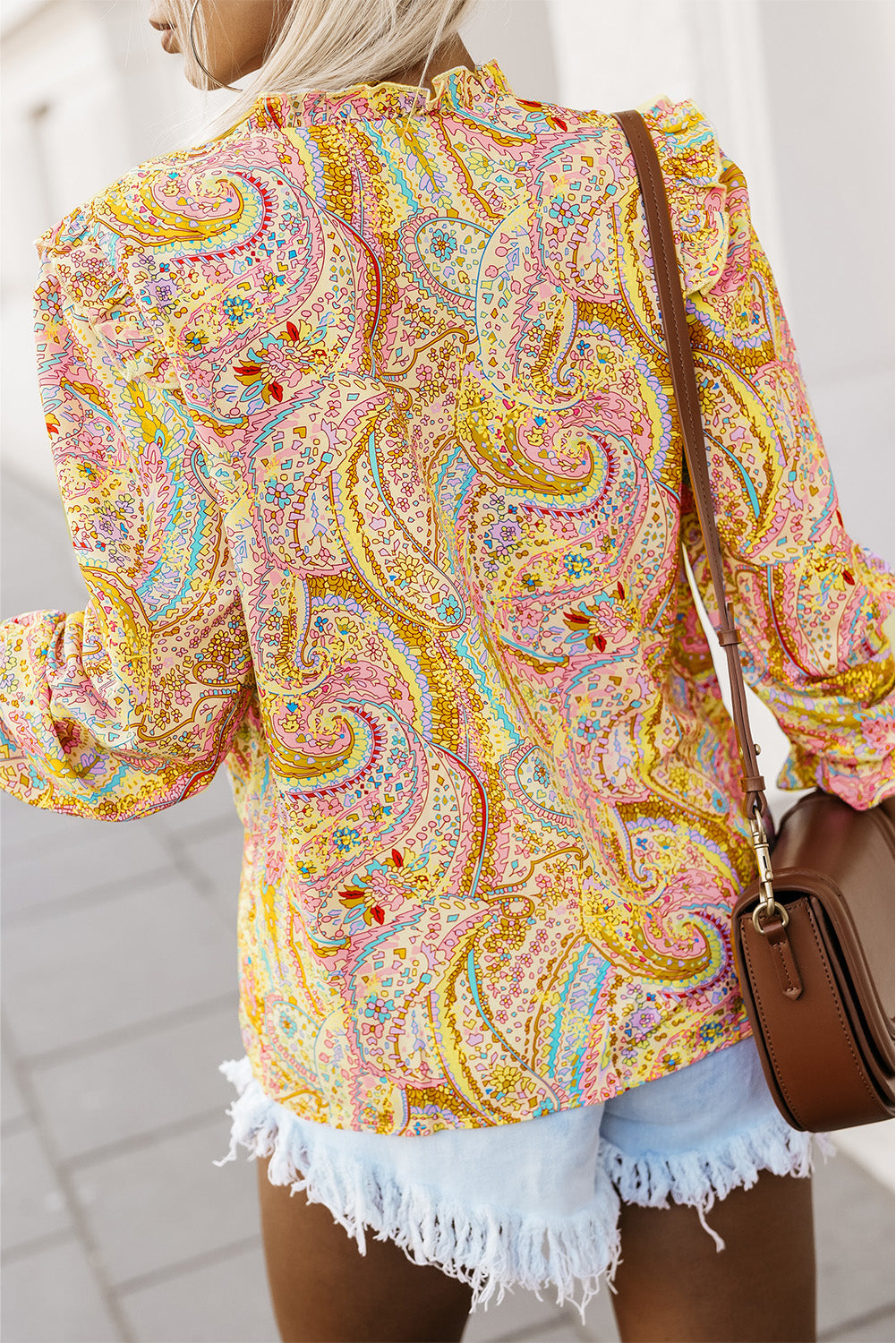 WW | Paisley Ruffle Shirt For Women