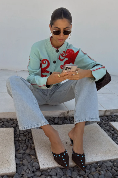 WW | Gemütliche Strickjacke für den Strand mit maritimem Oktopus-Design
