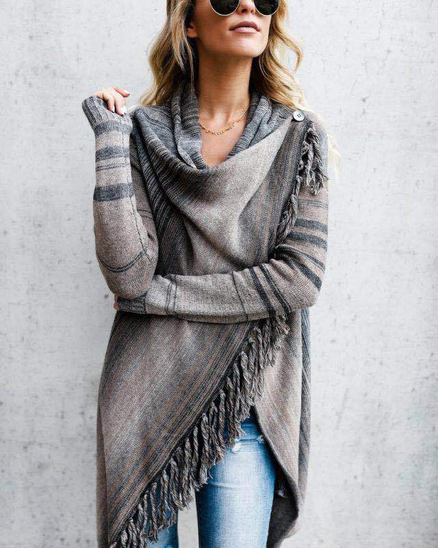 WW | Herbst und Winter Mittellange Strickjacke