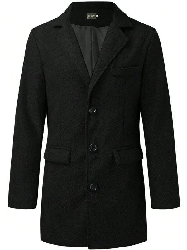 WW | Herren Winter Trenchcoat - Klassischer Knopfverschluss
