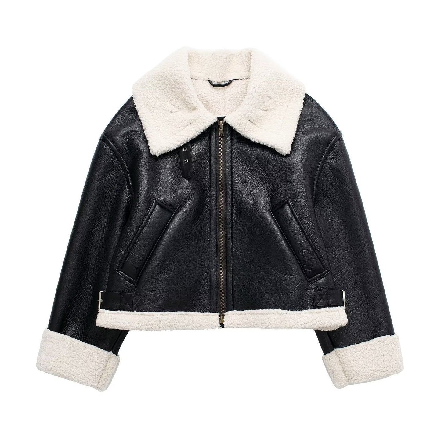 WW | Classic Short Fur and Leather Jacket