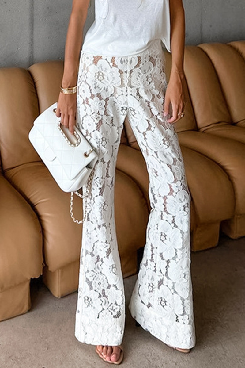 WW | Sexy Spitze Durchsichtige Lautsprecher Einfarbige Hosen