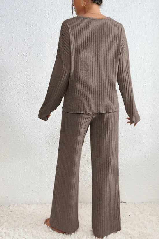 WW | Women's Ribbed Knit Two-Piece Loungewear Set