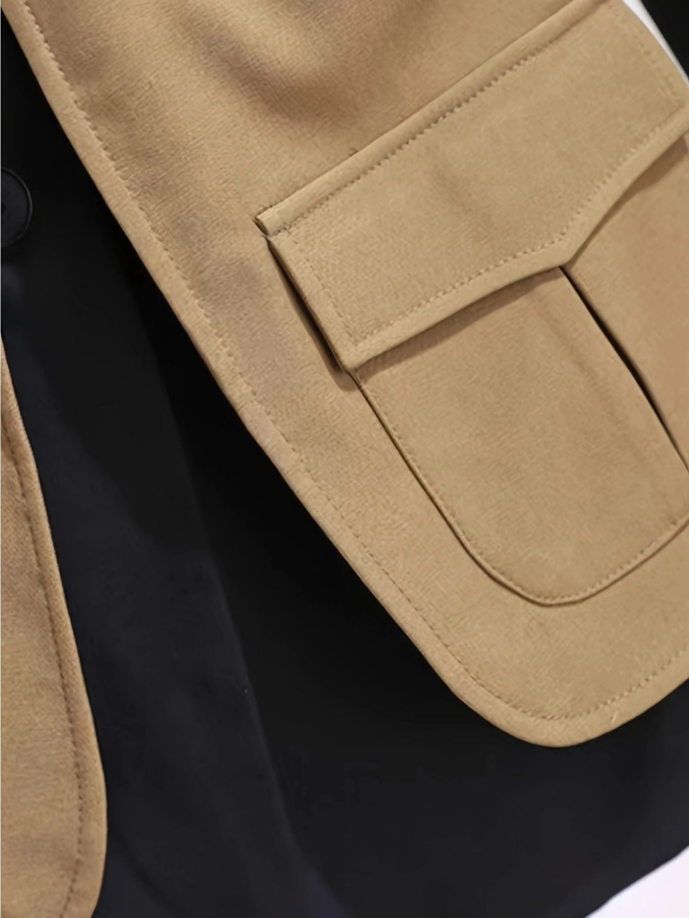 WW | Elegant French-Inspired Color Block Trench Coat for Women with British Style and Polyester Fabric - Perfect for Casual Days