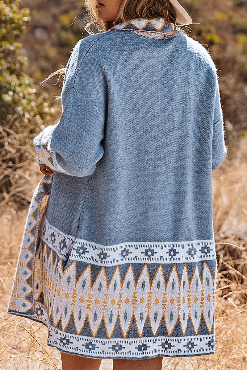 WW | Lässiger Street Colorblock Pocket Weben Kontrast Cardigan Kragen Oberbekleidung