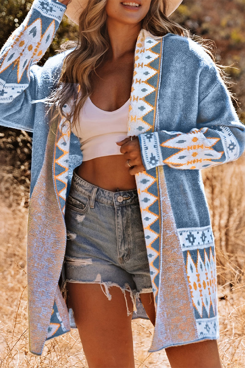 WW | Lässiger Street Colorblock Pocket Weben Kontrast Cardigan Kragen Oberbekleidung