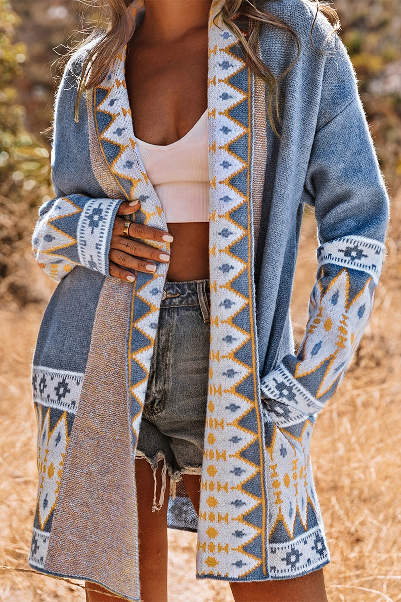 WW | Lässiger Street Colorblock Pocket Weben Kontrast Cardigan Kragen Oberbekleidung