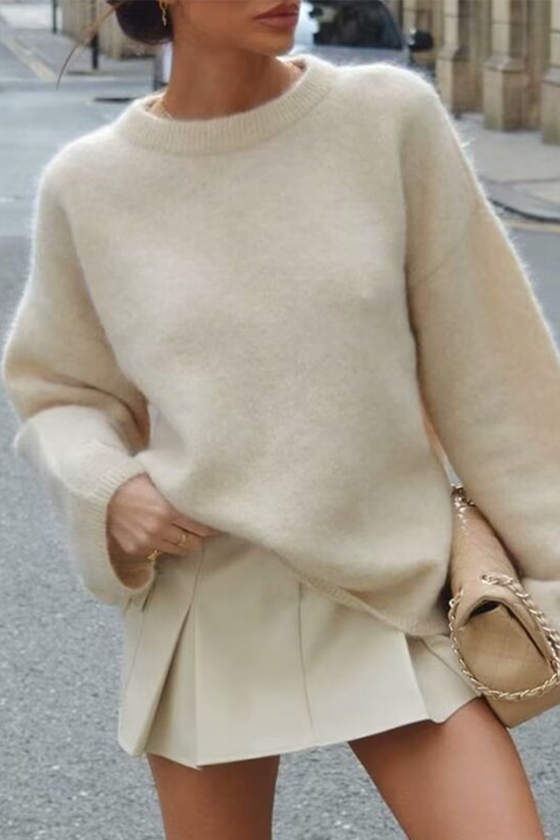 WW | Lässige Tägliche Flauschige O-Hals Pullover