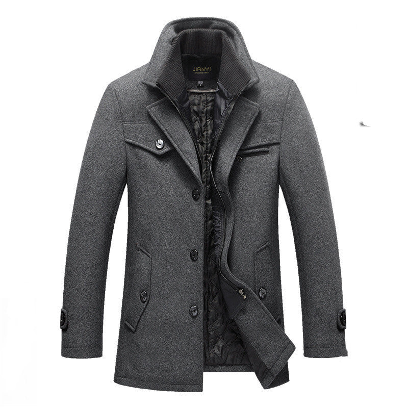 WW | Warm Knee-Length Trench Coat for Men