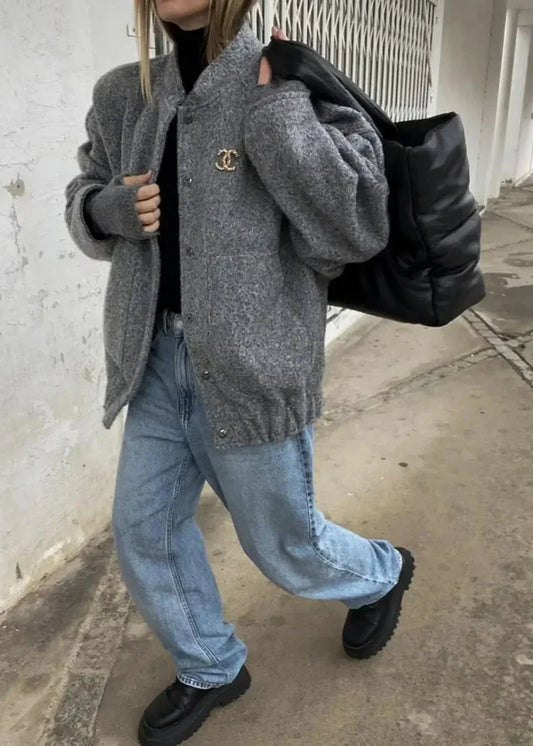 WW | Klassische Bouclé Bomberjacke