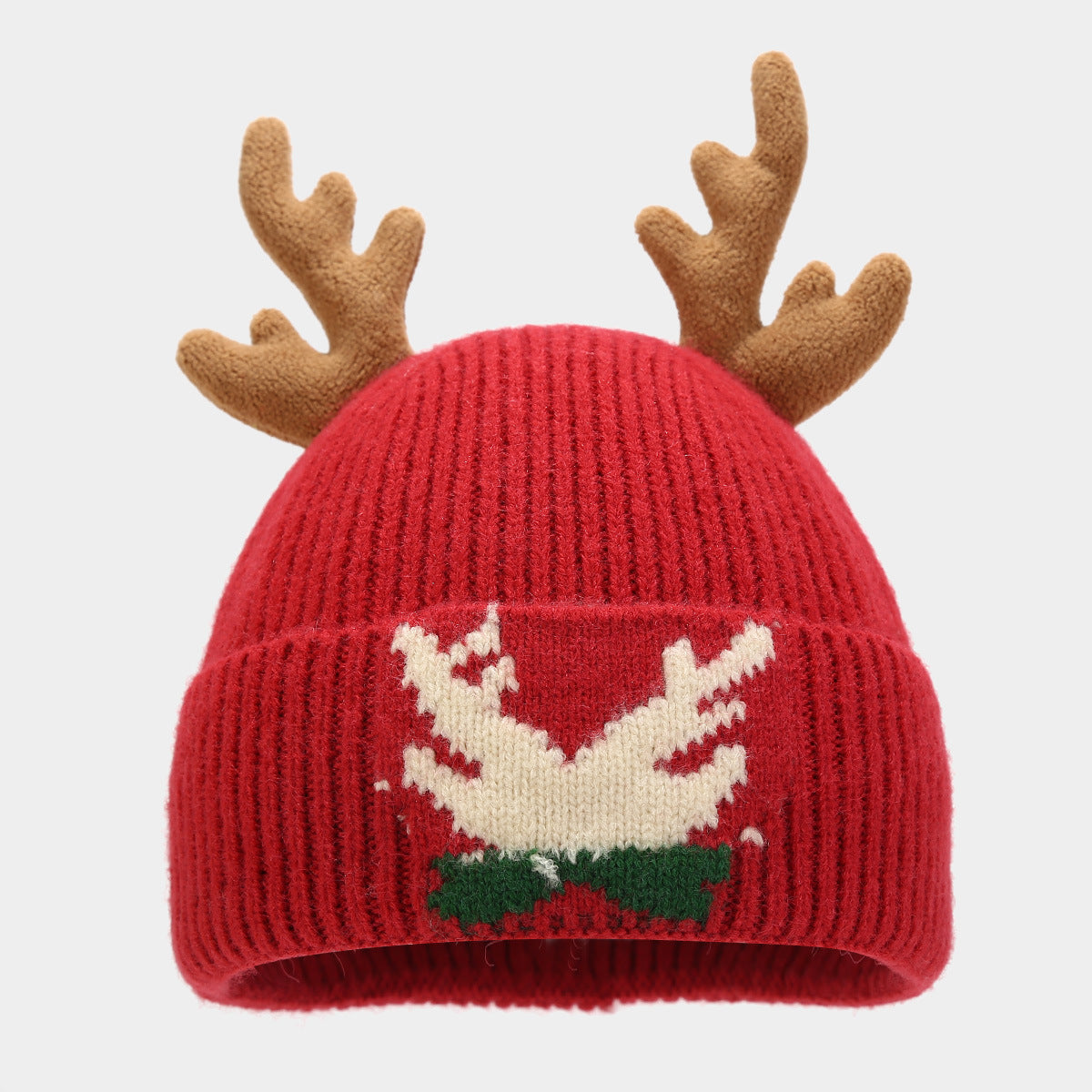 WW | Christmas Reindeer Antler Scarf Hat Gloves Three-piece Set (3 Colors)