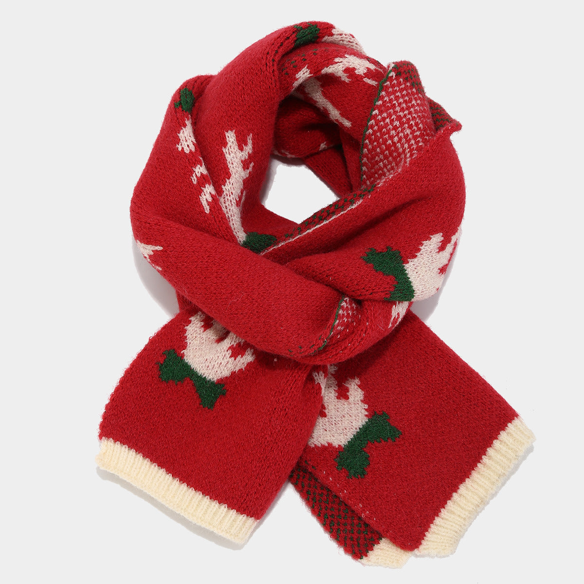 WW | Christmas Reindeer Antler Scarf Hat Gloves Three-piece Set (3 Colors)