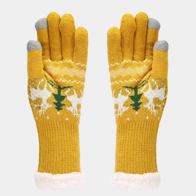 WW | Christmas Reindeer Pattern Hat Scarf Gloves Set (6 Colors)