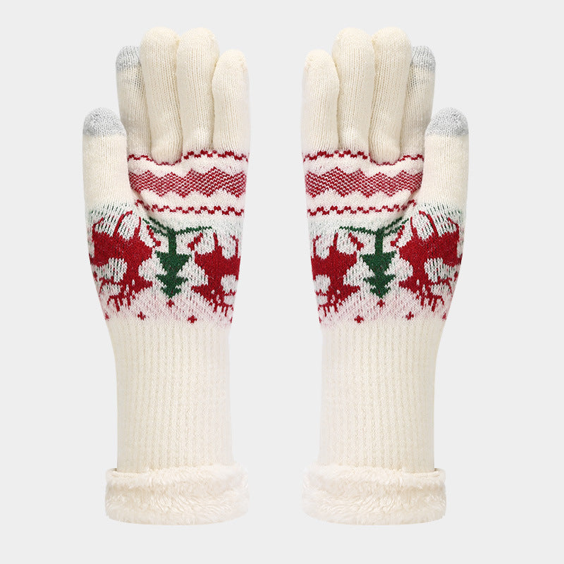 WW | Christmas Reindeer Pattern Hat Scarf Gloves Set (6 Colors)