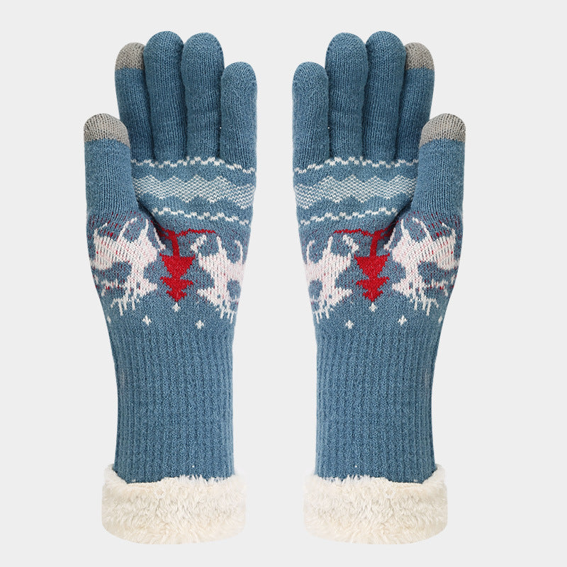 WW | Christmas Reindeer Pattern Hat Scarf Gloves Set (6 Colors)