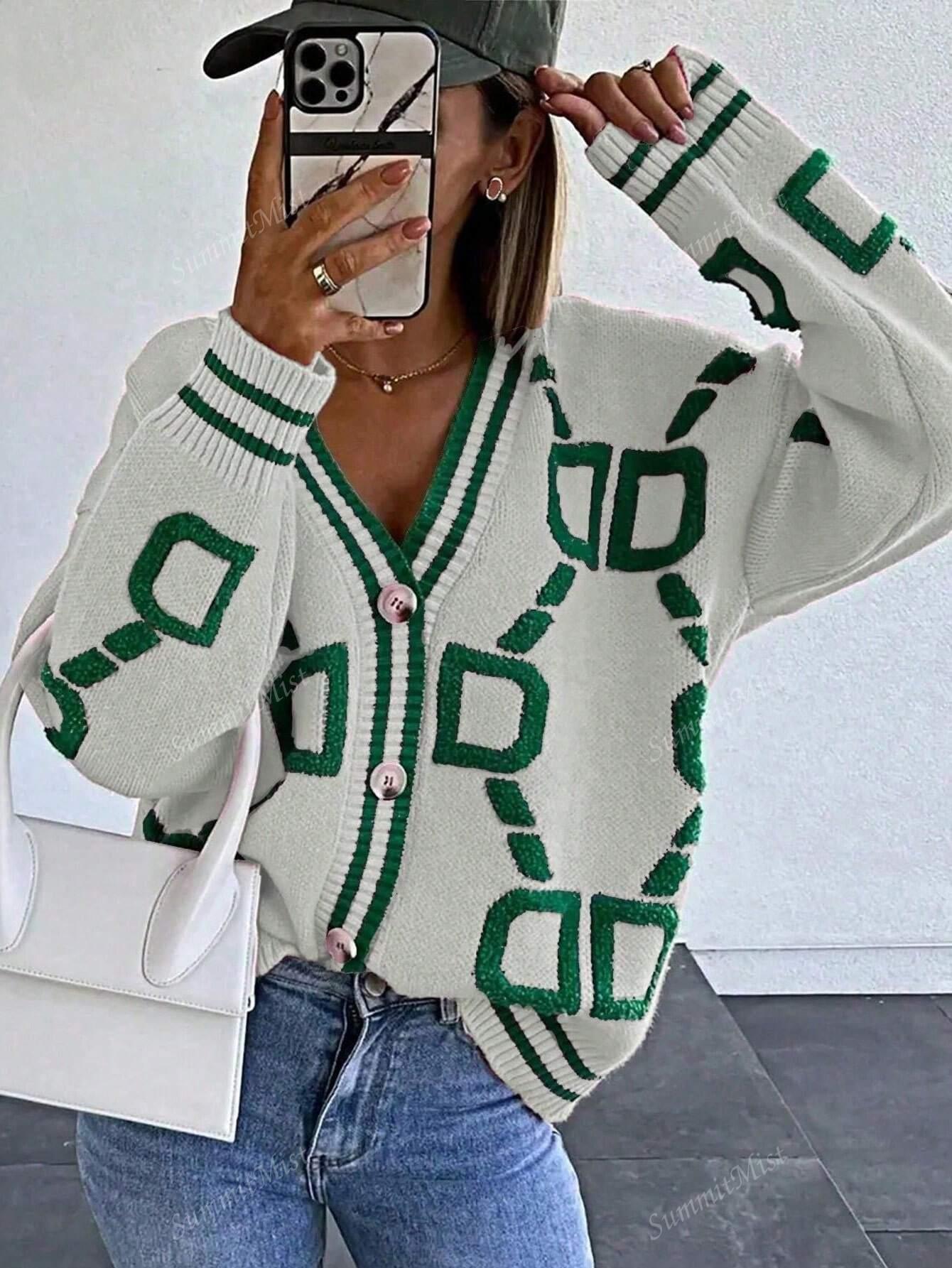 WW | Strickjacke mit grafischen Drucken für Damen