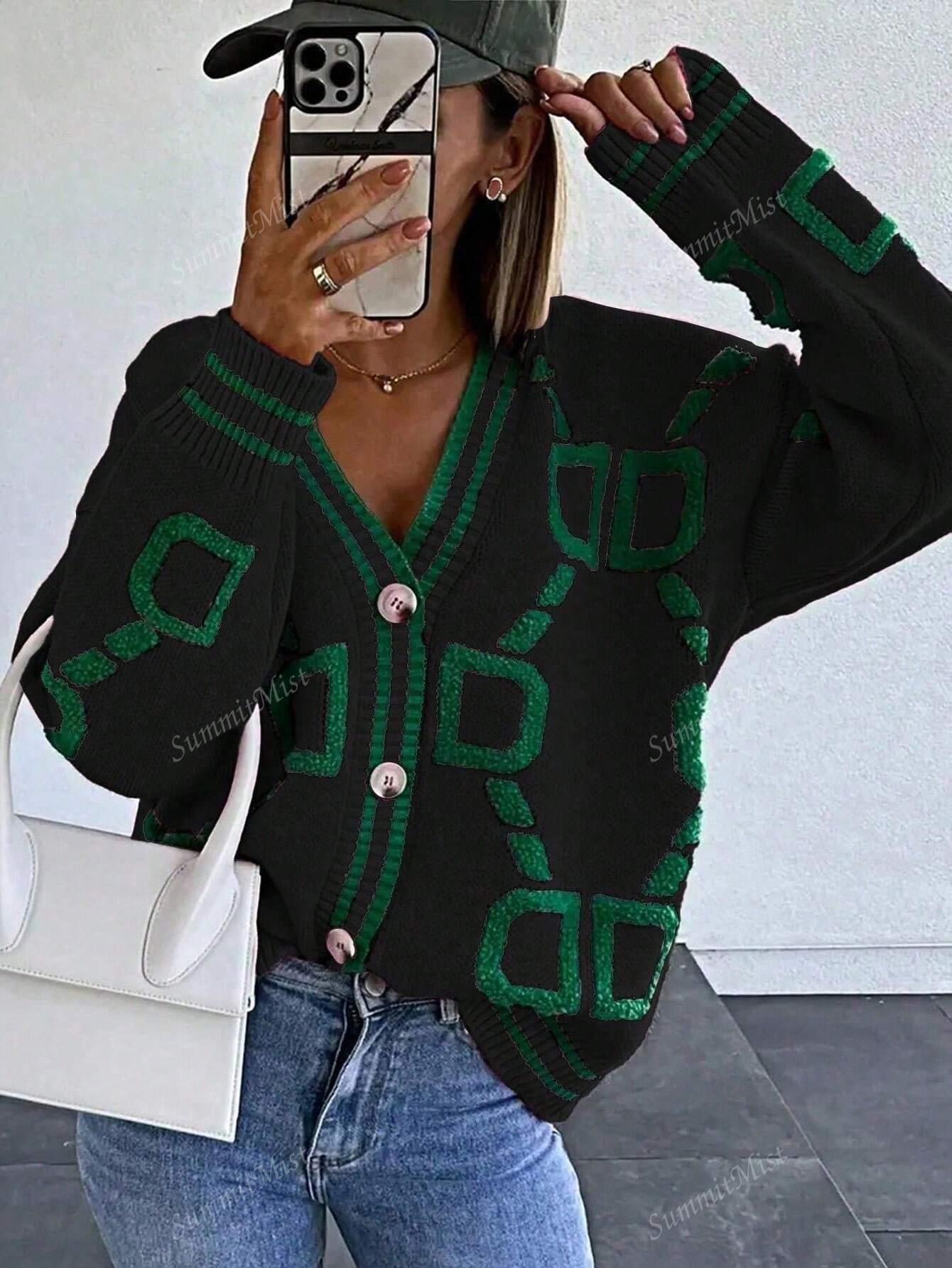 WW | Strickjacke mit grafischen Drucken für Damen