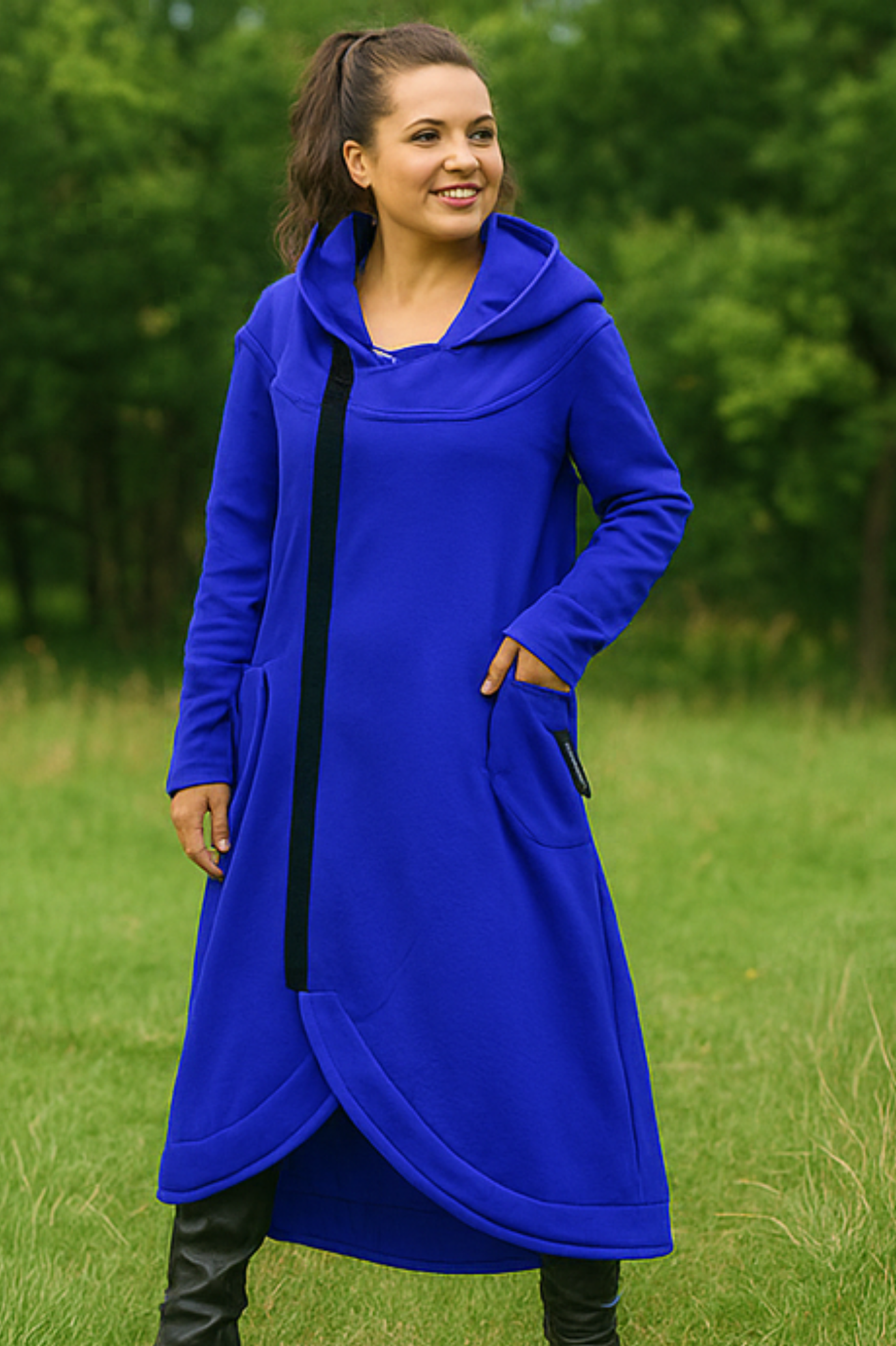 Nana Zip-Up Hoodie - Blue