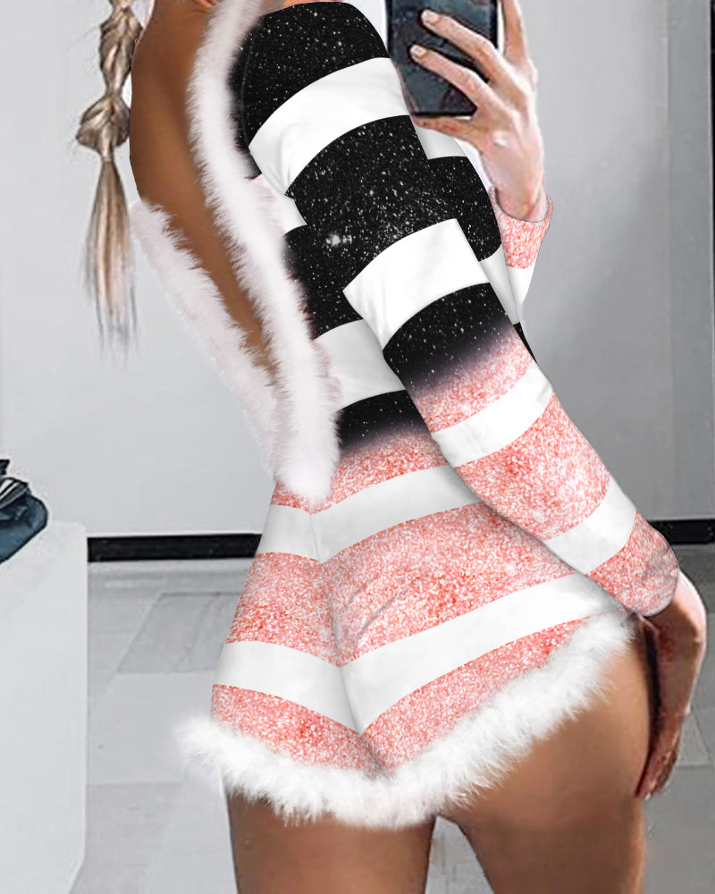 WW | Weihnachts Floral Sexy Body Tight Jumpsuit Shorts