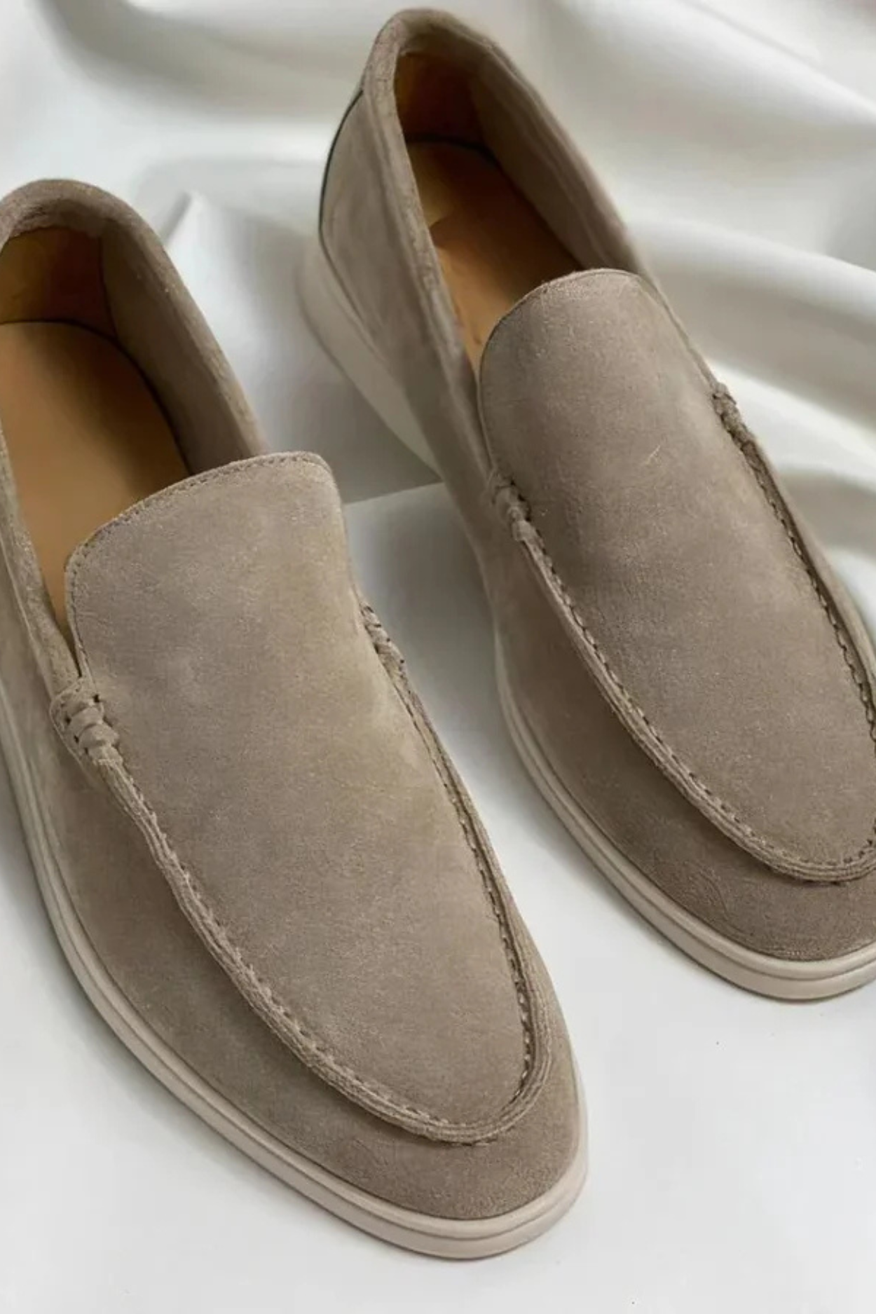 Chase Elegant Suede Loafers - Khaki
