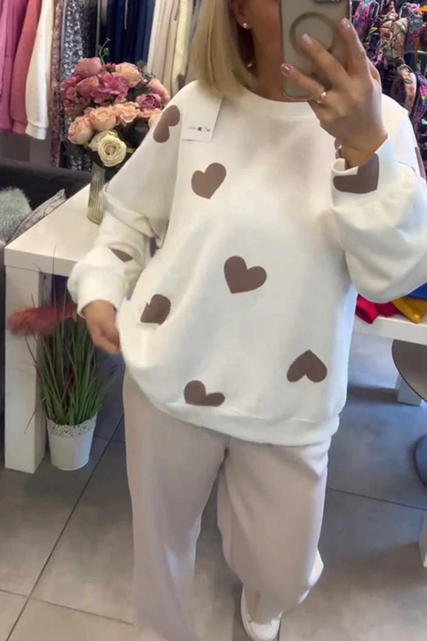 Maya Cotton Blend Jumper with Hearts