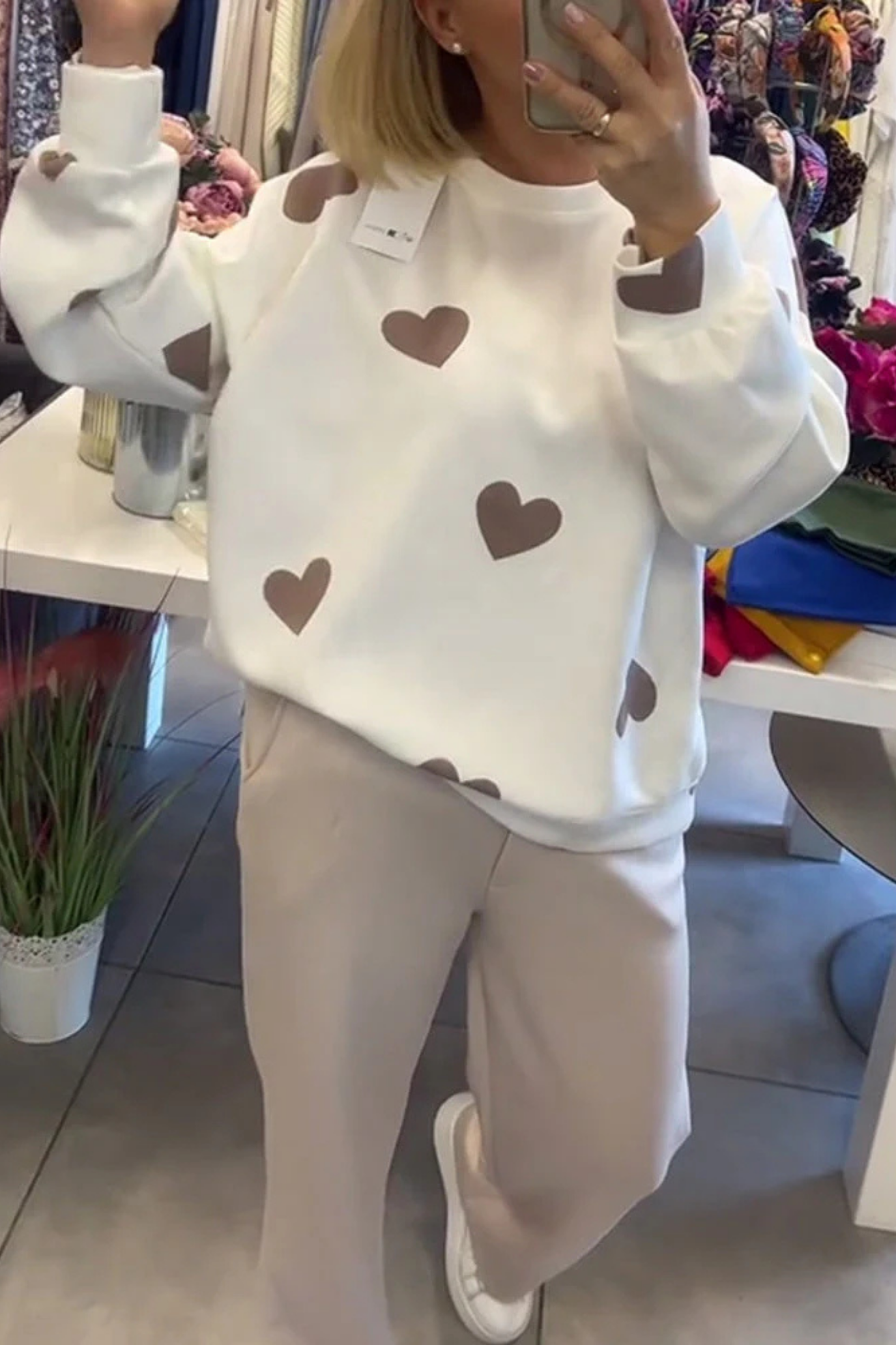 Maya Cotton Blend Jumper with Hearts