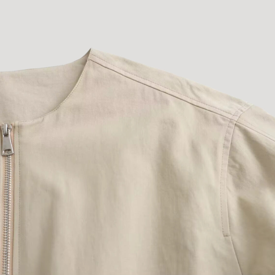 WW | Damen beige leichte Zip-Up Bomberjacke