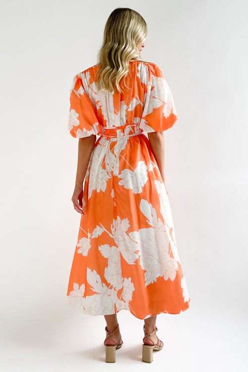 WW | Real Love Print Puff Sleeve Maxi Dress