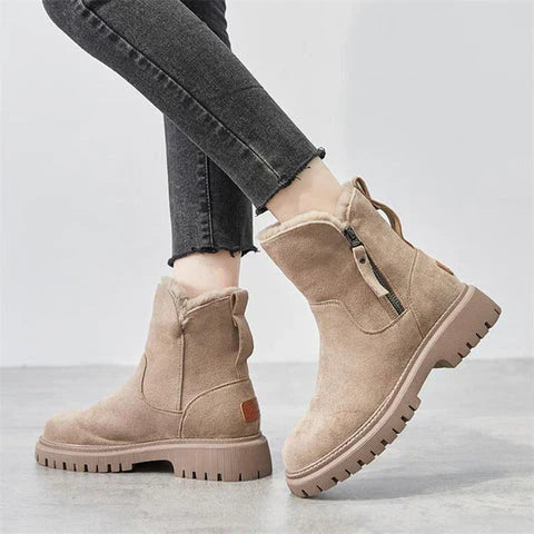 WW | Chic Ankle Boots with Suede Look and Cozy Faux Fur Lining