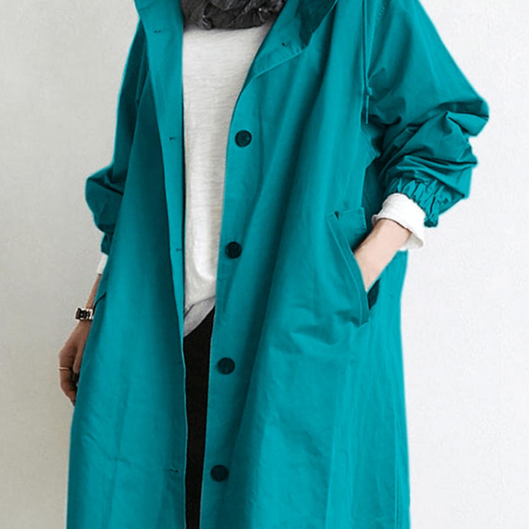WW | Button-Up Windbreaker - Leichter Übergrößen-Mantel - Lässige Übergangsoberbekleidung