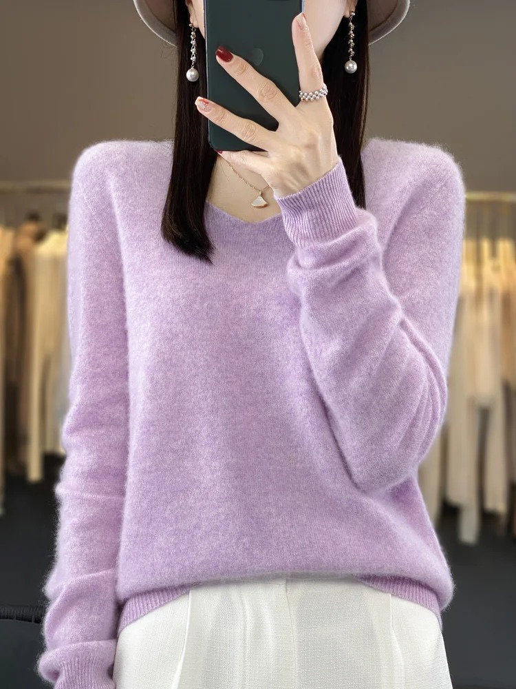 WW | Cashmere Pullover Damen Eleganter V-ausschnitt, Weich & Komfortabel