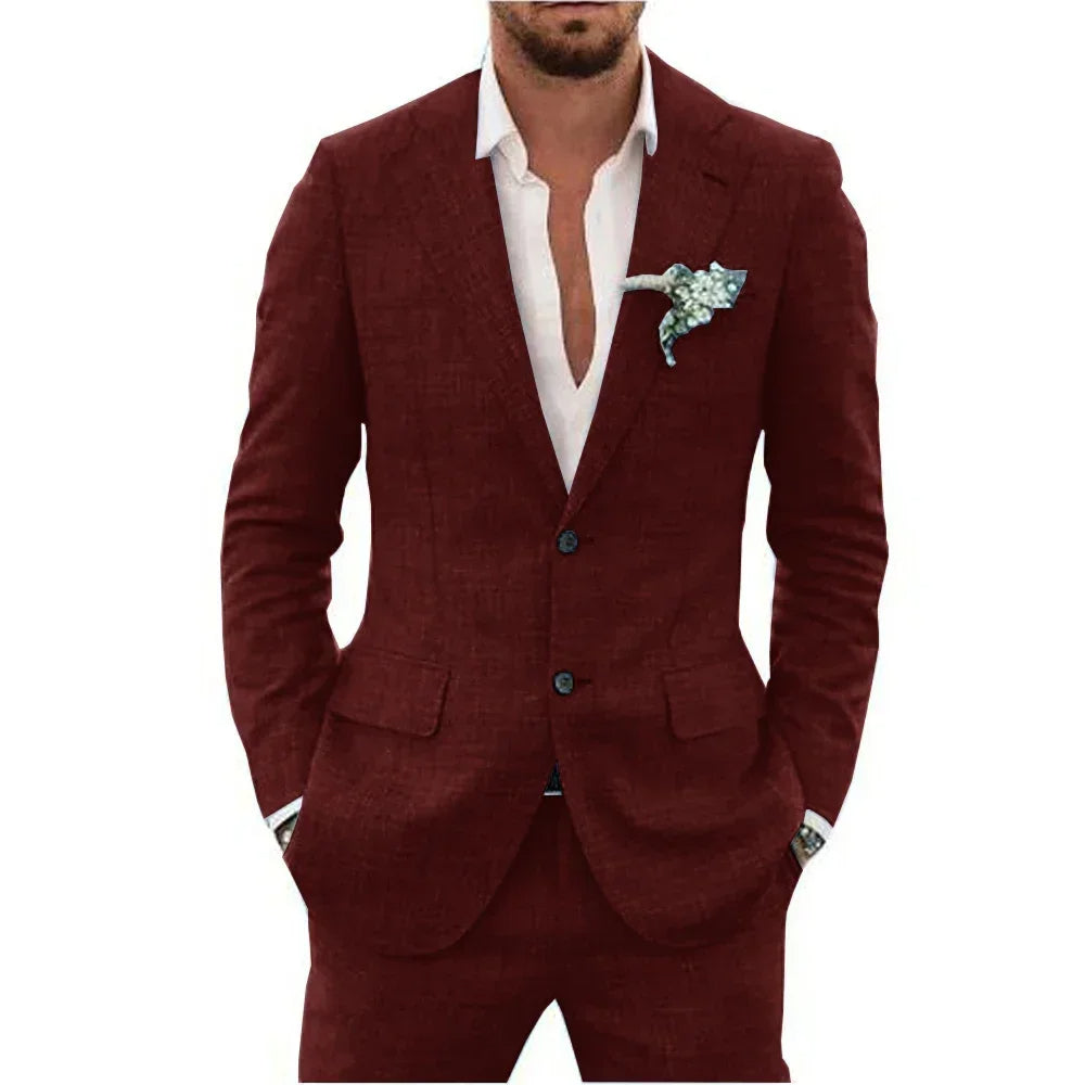WW | Slim Fit Zwei Knopf Verschluss Atmungsaktives Mischgewebe