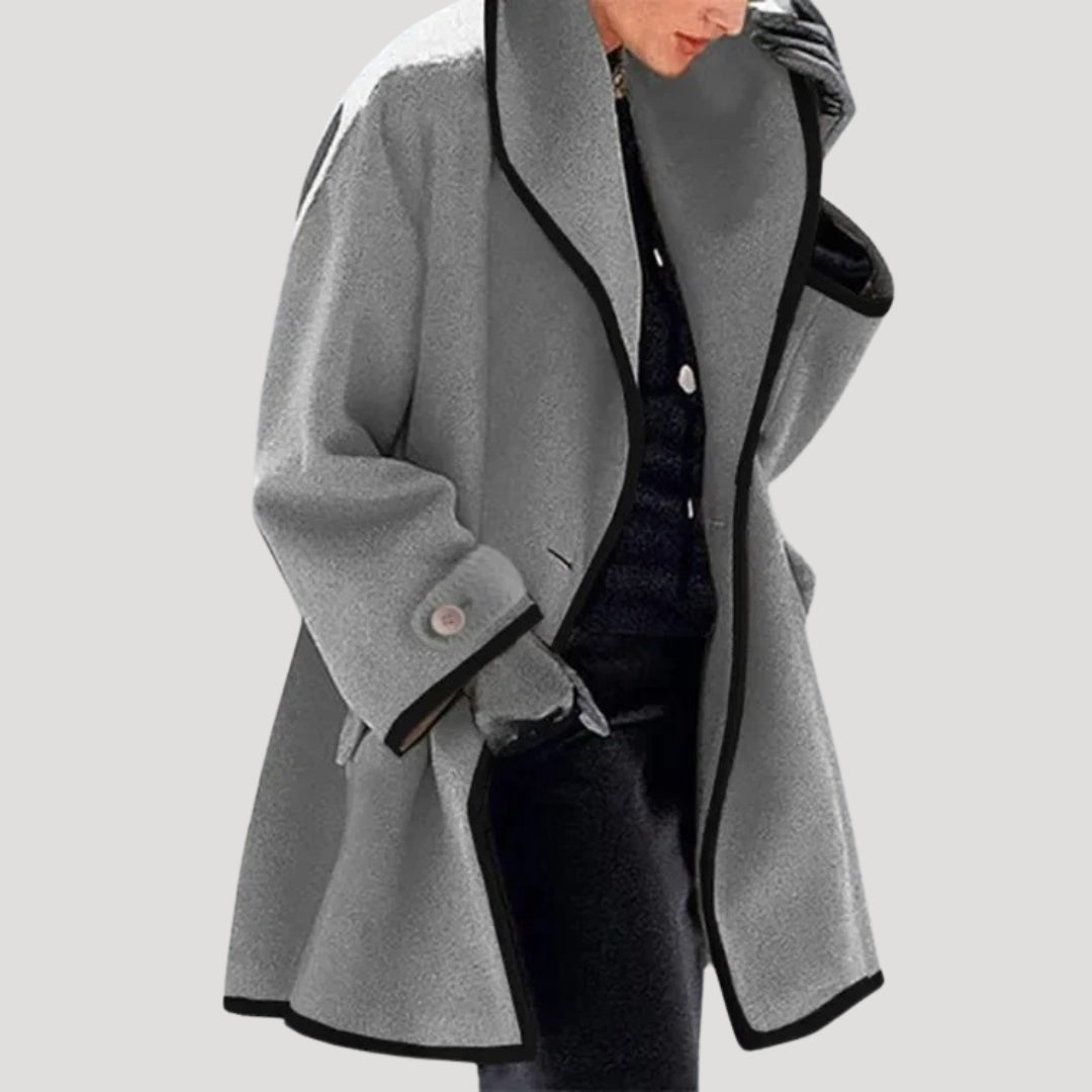 WW | Damen Winterwollmantel eleganter Schwungumhangjacke