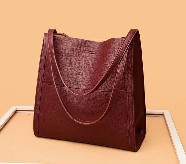 Leather-style shoulder bag