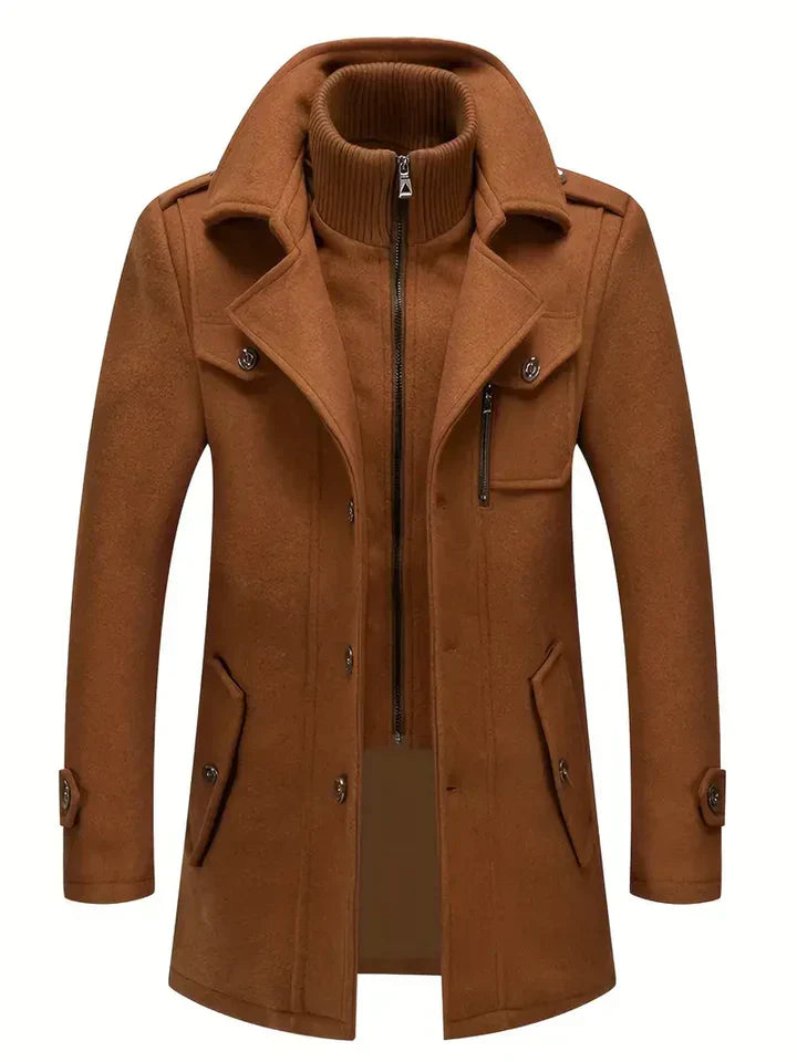 WW | Men's Thick Double-Breasted Wool Coat - Perfect for Everyday Wear