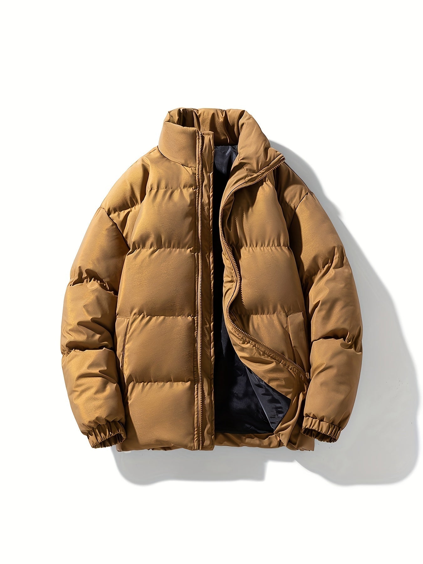 WW | Winter Quilted Jacket with Zipper - Lined Windproof Puffer Jacket for Cold Days