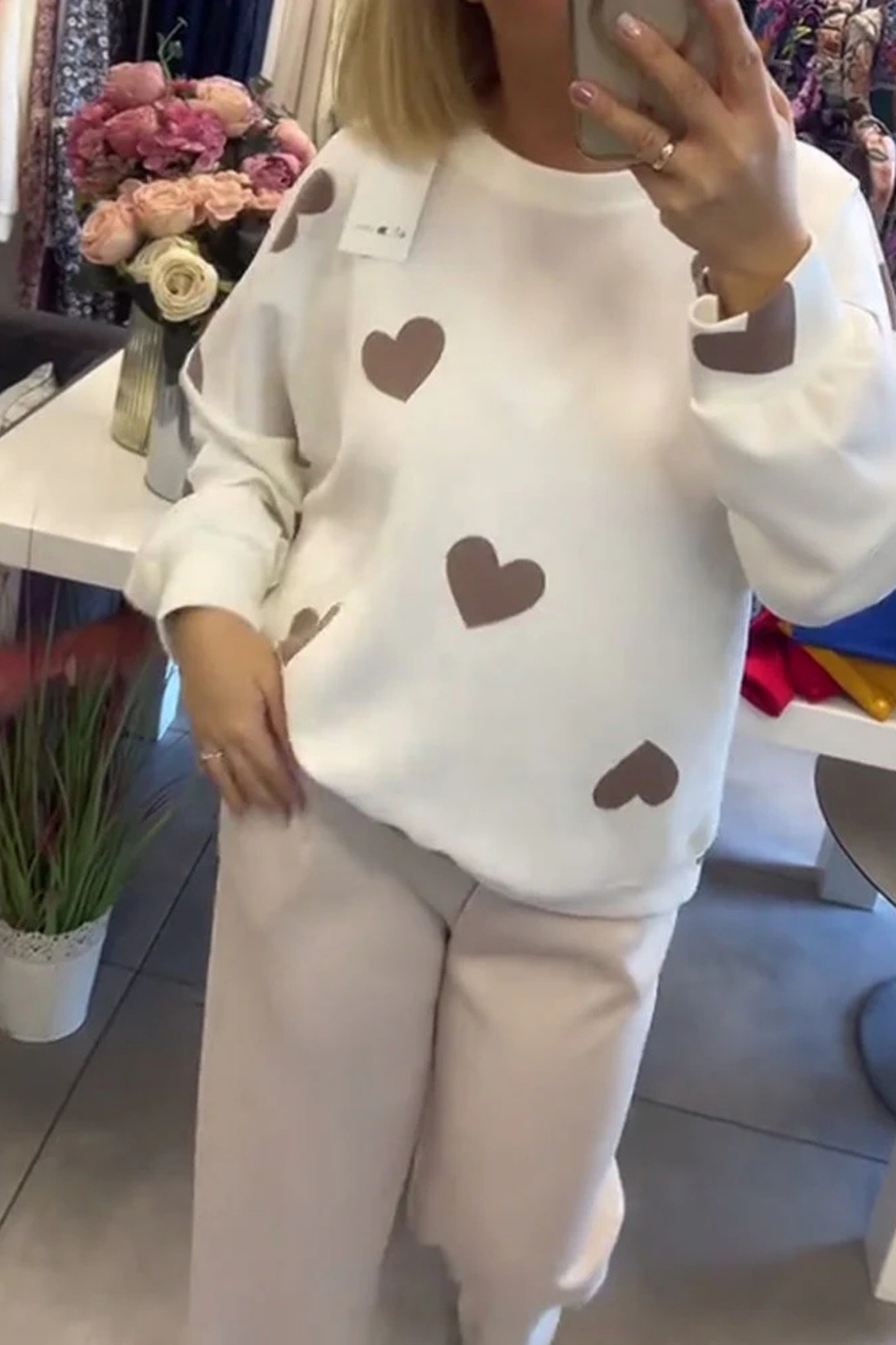 Maya Cotton Blend Jumper with Hearts