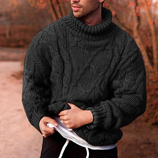 WW | Sweater High Neck Wool Oversized Fit Cable Knit Design